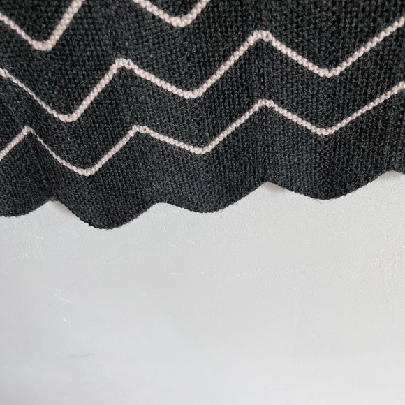 Tory Burch “Kent” Zigzag Pattern Scalloped Edges Merino Wool Sweater Dress - Picture 6 of 10